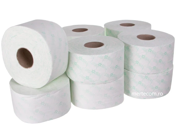 Hârtie igienică Jumbo alba cu verde 300g 2straturi