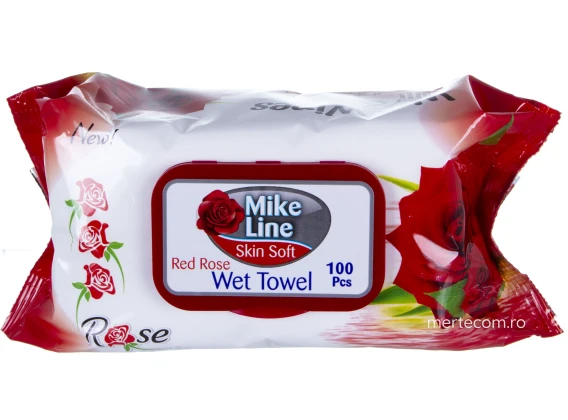 Servetele umede cu capac Mike Line Red Rose 100bucati