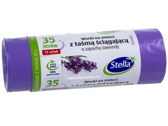 Saci menajeri parfumati cu snur Stella 35 litri 15 bucati
