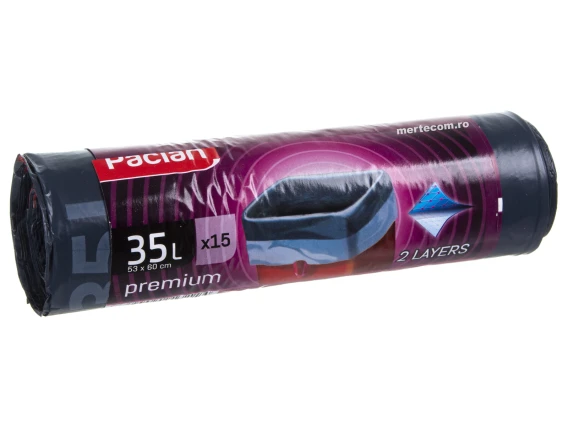 Saci menajeri cu snur Paclan 35 litri 15 bucati