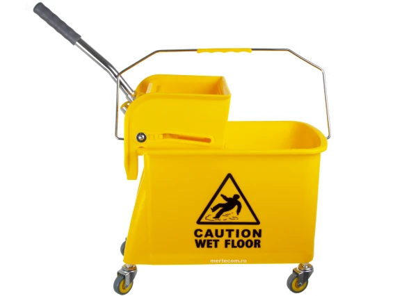 Carucior curatenie storcator profesional, separator si roti cauciuc Meco 20L