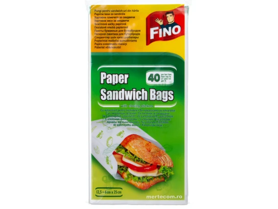 Pungi pentru sandwich-uri din hartie Fino 40buc