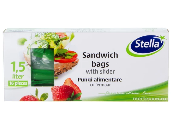 Pungi pentru sandwich-uri cu fermoar Stella 16buc
