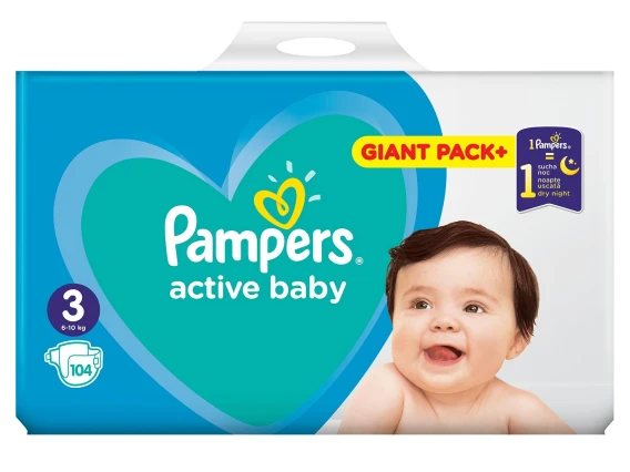 Pampers active baby numarul 3 104 bucati