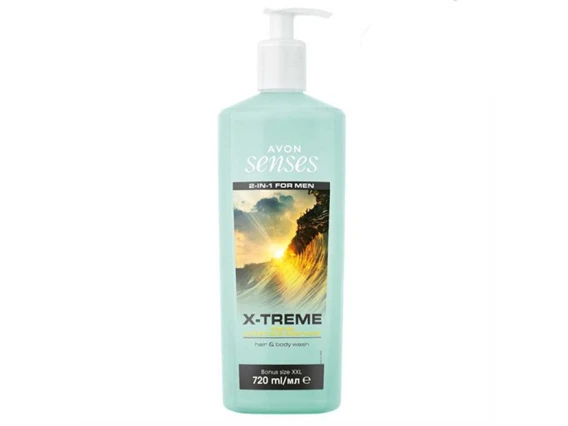 Sampon si gel de dus 2in1 Avon Senses Men 720ml (X-Treme)