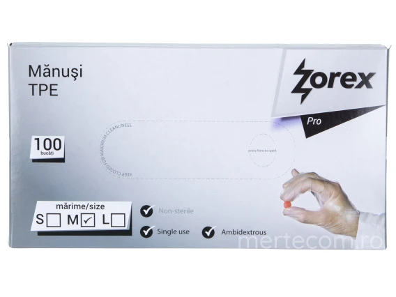 Manusi unica folosinta TPE Zorex Albastre 100buc M