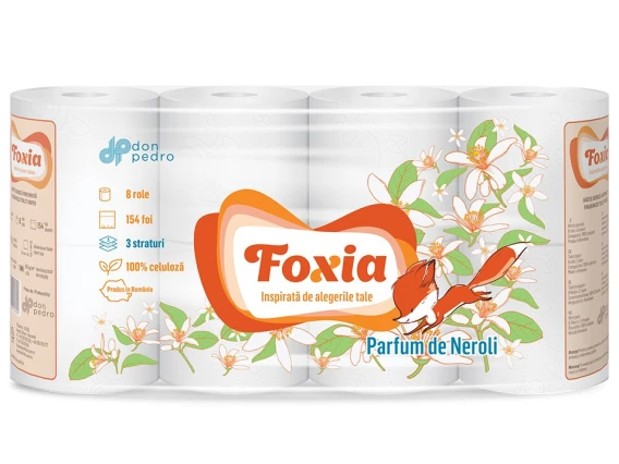 Hartie igienica Foxia 8role 3straturi 154foi (Neroli)