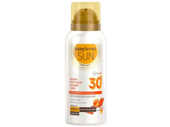 Spuma pentru protectie solara de copii Gerovital Sun SPF30 100ml