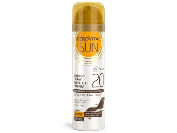 Lotiune spray de protectie solara Gerovital Sun SPF20 150ml