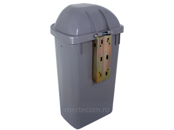 Cos gunoi stradal Meco 50 litri H-60 cm (Gri)