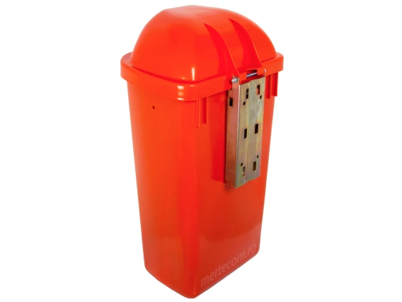 Cos gunoi stradal Meco 50 litri H-60 cm (Portocaliu)