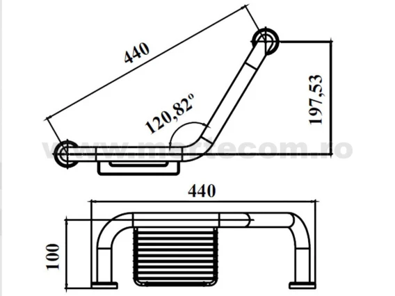 Bara sprijin dus pt persoane dizabilitati 25mm x 60cm
