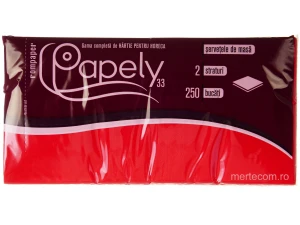 Servetele masa colorate Papely 33cmx33cm 2straturi 250bucati (Rosu)