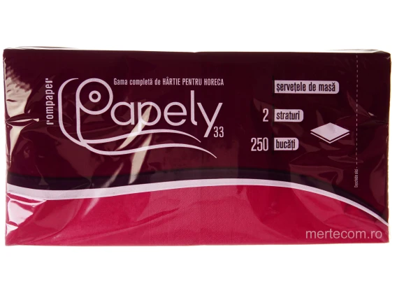 Servetele masa colorate Papely 33cmx33cm 2straturi 250bucati (Grena)