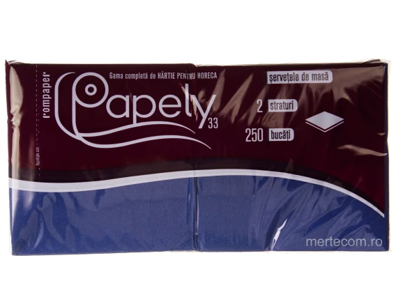 Servetele masa colorate Papely 33cmx33cm 2straturi 250bucati (Albastru)