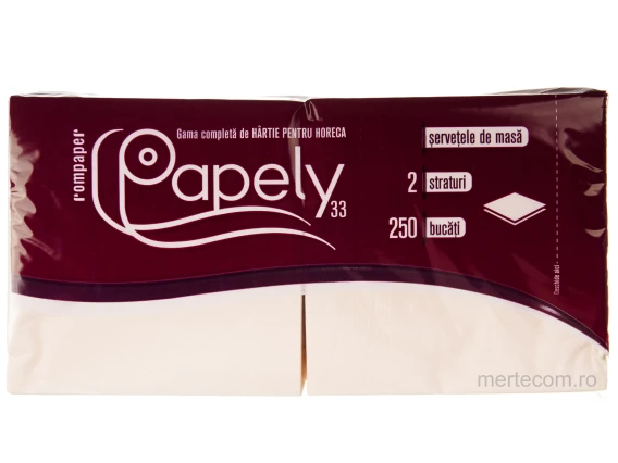 Servetele masa colorate Papely 33cmx33cm 2straturi 250bucati (Crem)