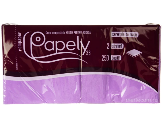 Servetele masa colorate Papely 33cmx33cm 2straturi 250bucati (Lila)