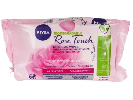 Servetele umede demachiante Nivea All Skin Rose Touch 25bucati