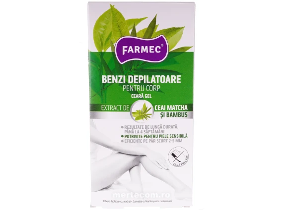 Benzi depilatoare pentru corp Farmec Ceai Matcha&Bambus 16 bucati