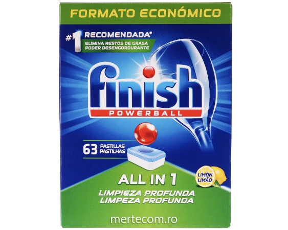 Detergent vase pentru masina de spalat Finish Lemon 63 tablete