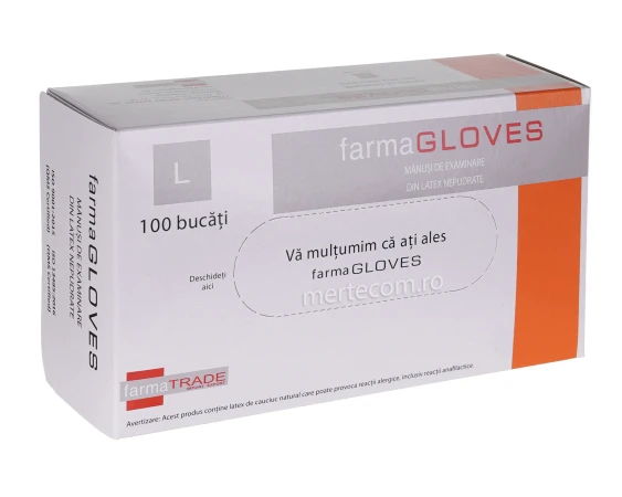 Manusi latex nepudrate FarmaGloves(100buc/cutie) marimea L