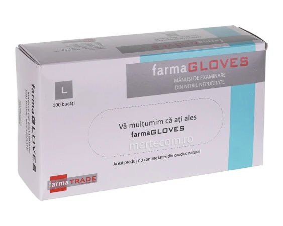 Manusi nepudrate nitril albastre FarmaGloves (100buc/cutie) marime L