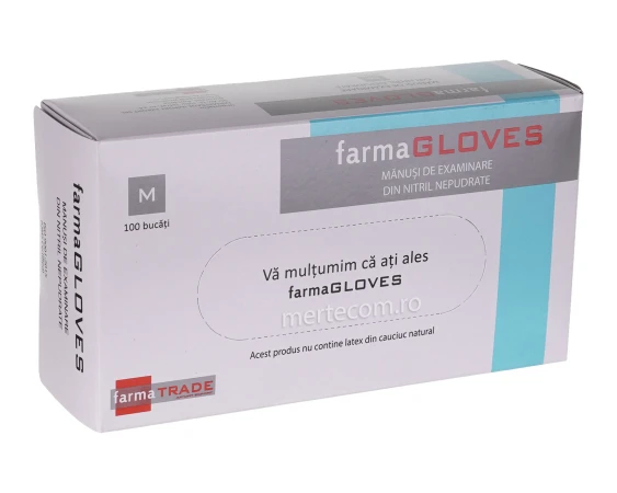 Manusi nepudrate nitril albastre FarmaGloves (100buc/cutie) marime M