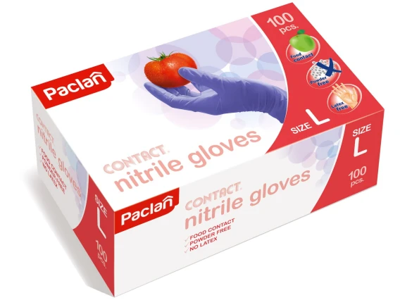 Manusi nepudrate nitril albastre Paclan 100buc