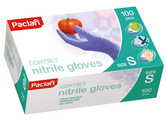 Manusi nepudrate nitril albastre Paclan 100buc