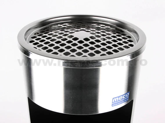 Cos gunoi cu scrumiera inox satinat 25cm H-61cm