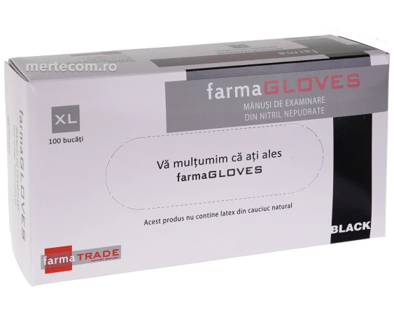 Manusi nepudrate din nitril de culoare neagra (100buc/cutie) marime XL