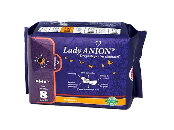 Absorbante Lady Anion Night Use flux normal 8 bucati
