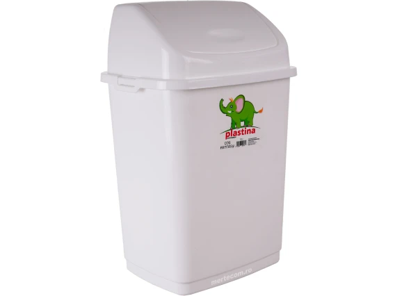 Cos gunoi cu capac batant Fantasy 10L H-36 cm (Alb)