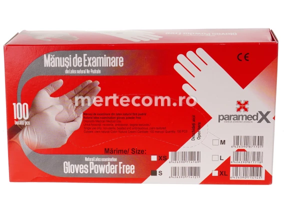 Manusi latex nepudrate ParamedX (100buc/cutie) marimea S