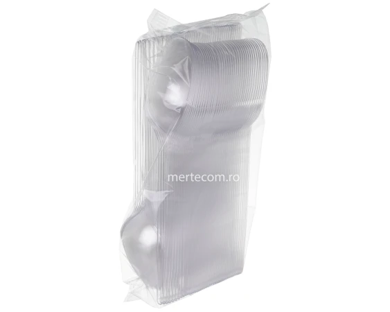Linguri plastic de unica folosinta transparente 100buc/set