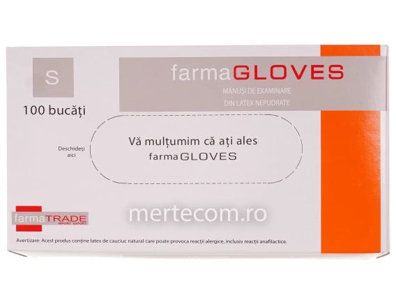Manusi latex nepudrate FarmaGloves(100buc/cutie) marimea S