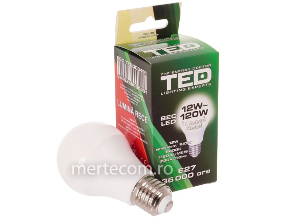 BEC LED E27 12W lumina rece TED000491 A60