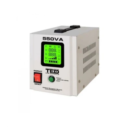 UPS 550VA/300W runtime extins utilizeaza un acumulator (neinclus) TED UPS Expert TED000354