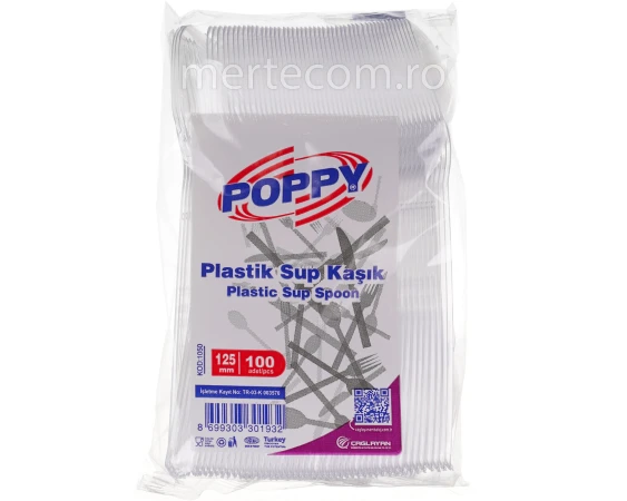 Lingurite plastic de unica folosinta transparente 100bucati/set