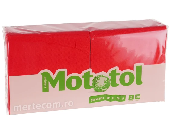 Servetele colorate laminate 2str 120buc Mototol (Rosu)