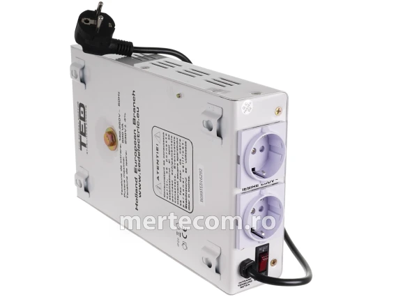Stabilizator retea maxim 500VA-AVR LCD 2 iesiri schuko WALL TED002174