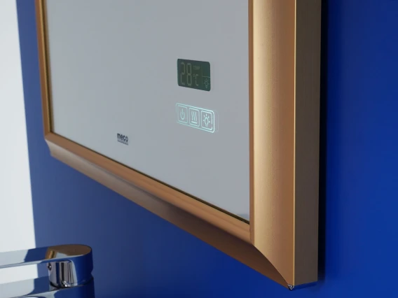 Oglindă baie cu iluminare, afisaj și dezaburire, 90x60cm, Meco WLM60