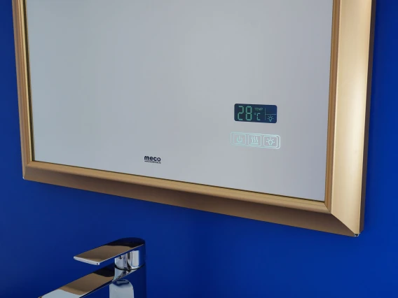 Oglindă baie cu iluminare, afisaj și dezaburire, 90x60cm, Meco WLM60