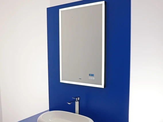 Oglindă baie cu iluminare, afisaj și dezaburire, 90x60cm, Meco WLM60DK