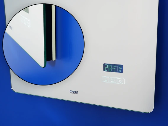 Oglindă baie cu iluminare, afisaj și sistem dezaburire 70x50cm Meco WLM50