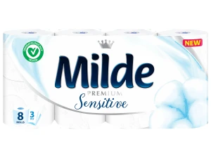 Hartie igienica Milde parfumata alba 8role 3straturi (Sensitive)