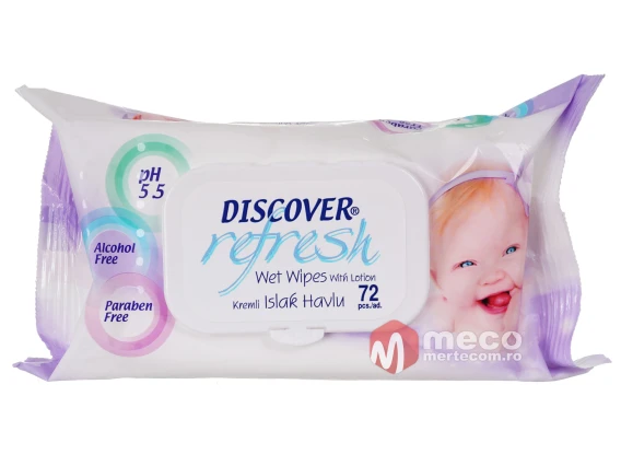 Servetele umede Discover cu capac 72 bucăți