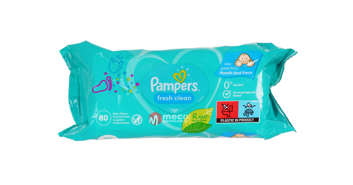 Servetele umede cu capac Pampers Fresh Clean 80buc - Mertecom