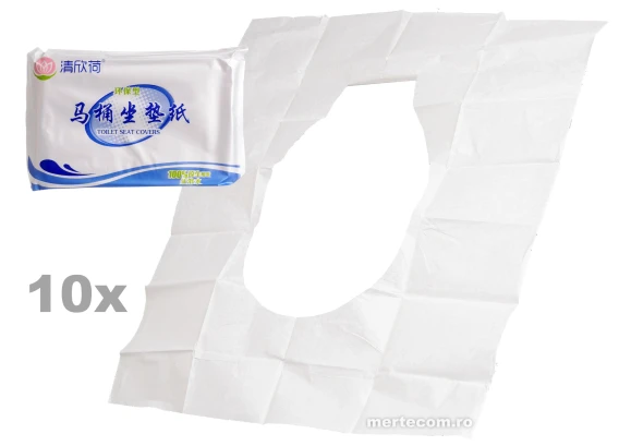 Set 10 protectii igienice colac wc biodegradabile Travel Pack