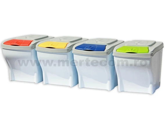 Set cosuri gunoi selectiv modular 20 litri x 4buc H-32 cm